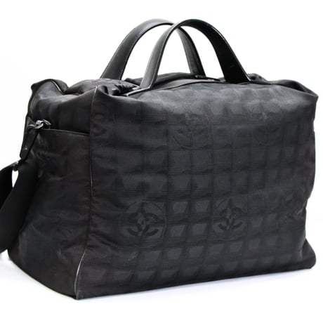 CHANEL New Travel Line Boston Bag Nylon Black #75239