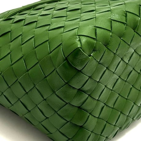 BOTTEGA VENETA Small Cassete Bucket Shoulder Bag Intrecciato Leather Green #69229