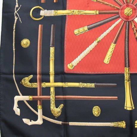 HERMES Carre 90 Silk 100% Scarf Stole ”CANNES&POMMEAUX" #74080