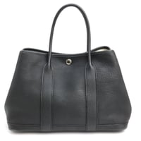 HERMES Garden Party TPM Tote Bag Negonda Leather Black ＃19095