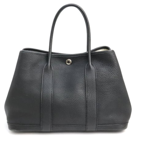 HERMES Garden Party TPM Tote Bag Negonda Leather Black ＃19095