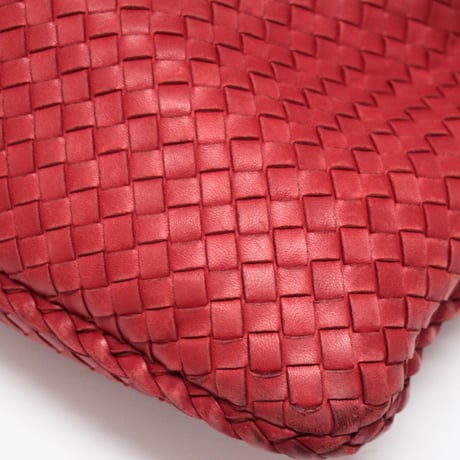 BOTTEGA VENETA Hobo Bag Intrecciato Leather Red #74415