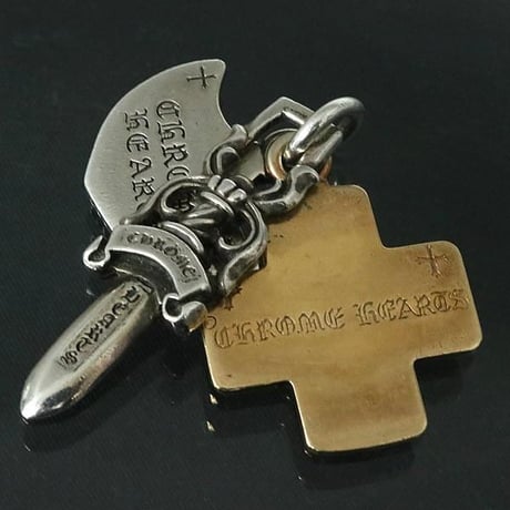 Chrome Hearts 22K x Silver 3 Trinkets Charm  #103173