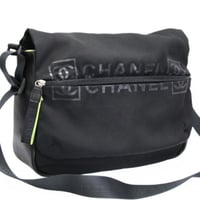 CHANEL Sports Line Messenger Bag Nylon Black #74401