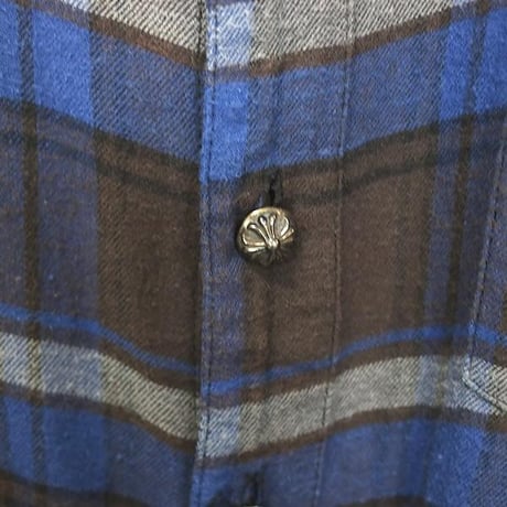 Chrome Hearts CH Plus Patch Check Shirt Blue #102049