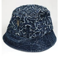 Chrome Hearts CHUM Denim Cross Patched Bucket Hat #102369