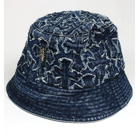Chrome Hearts CHUM Denim Cross Patched Bucket Hat #102369
