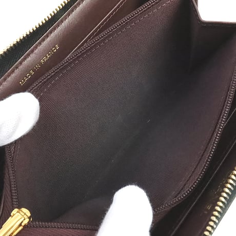 CHANEL Zip-around Wallet Quilted Caviar Black #19350