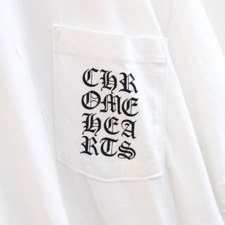 Chrome Hearts Vertical Logo T-Shirt White #30871
