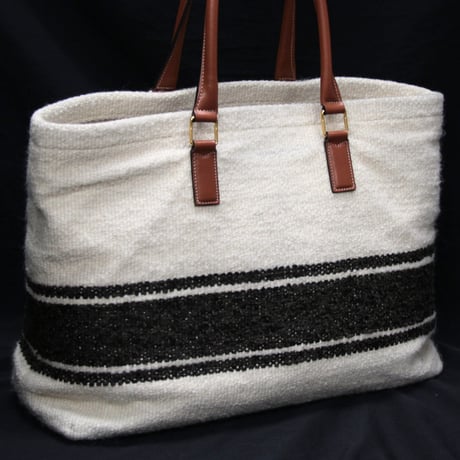 CELINE Plein Soleil Horizontal Cabas Tote Bag Canvas Leather Neutral #74178