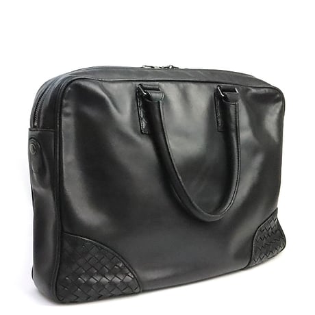 BOTTEGA VENETA Briefcase Intrecciato Leather Black #19304