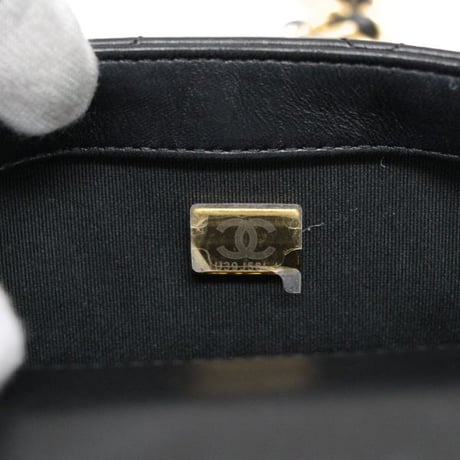 CHANEL Chain Around Mini Flap Bag Quilted Lambskin Black #75034