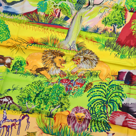 HERMES Carre 90 Silk 100% Scarf Stole "Nuba Mountain" #75196