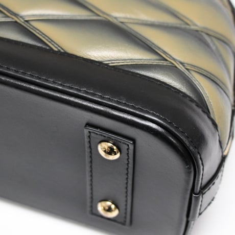 Louis Vuitton Alma BB Handbag Melletage Lambskin Black Beige M23576 #74595