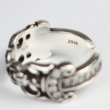 Chrome Hearts Double Dagger Open Pave Diamond Ring 　#31345