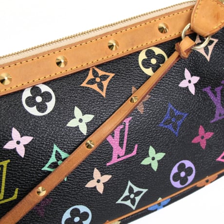 Louis Vuitton x Murakami Pochette Accessory Pouch Monogram Multicolor Black M92648 #73867