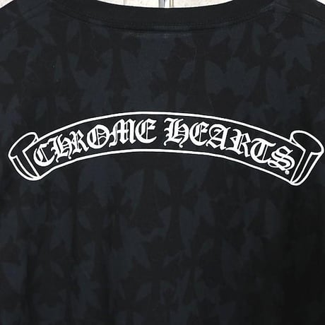 Chrome Hearts CH Cross Print Floral Cross Horseshoe Long-Sleeve T-Shirt #103393