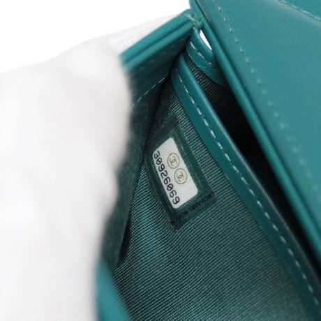 CHANEL 19 Medium Flap Wallet Quilted Lambskin Green #74437