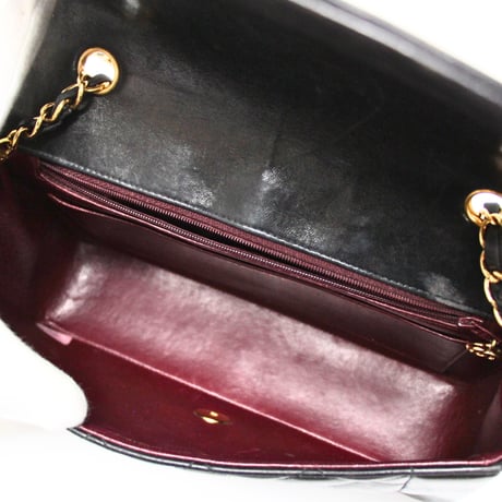 CHANEL Diana 25 Medium Flap Bag Quilted Lambskin Black ＃74785