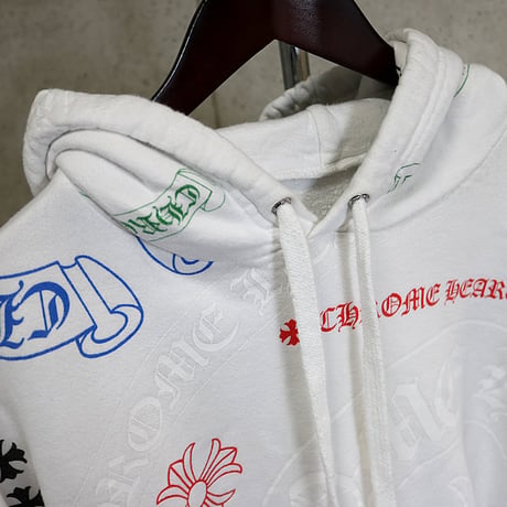 Chrome Hearts Stencil Print Pullover Hoodie White ＃31000