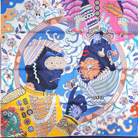 HERMES Carre 90 Silk 100% Scarf Stole "DUO COSMIQUE" #19111