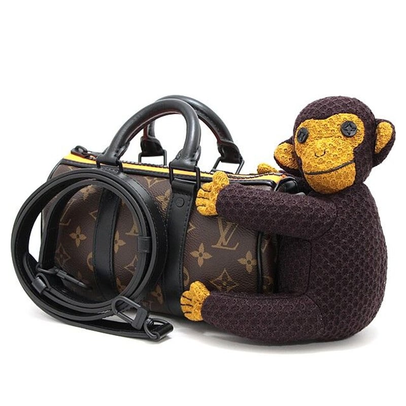 Louis Vuitton Keepall XS Monkey in Coated Canvas with Black/Orange