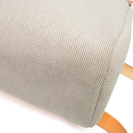 HERMES Herbag Ado PM Toile H Vache Hunter Leather Light Brown ＃18545