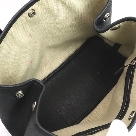 HERMES Garden Party TPM Tote Bag Negonda Leather Black ＃18544