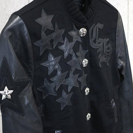 Chrome Hearts Star Patch Letterman Leather Jacket ＃102428