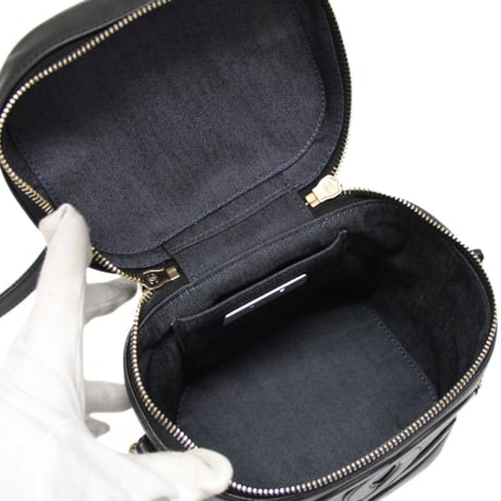CHANEL CC Mania Vanity Bag with Chain Lambskin Black #73605