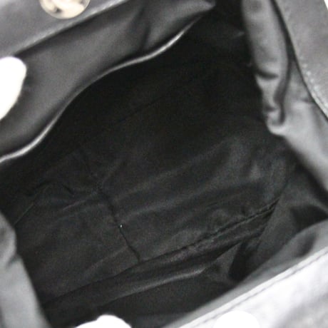 PRADA Bead Embroidered Mini Handbag Nylon Black ＃74972