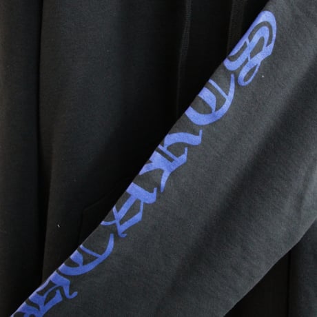 Chrome Hearts Old English logo Pullover Hoodie Black & Blue ＃30463