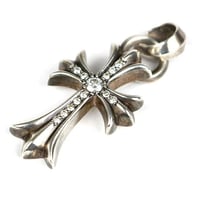 Chrome Hearts Small CH Cross With Bail Pendant with Pavé Diamonds #103564