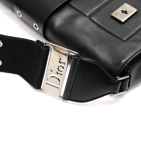 Christian Dior Street Chic Shoulder Bag Leather Black #75128