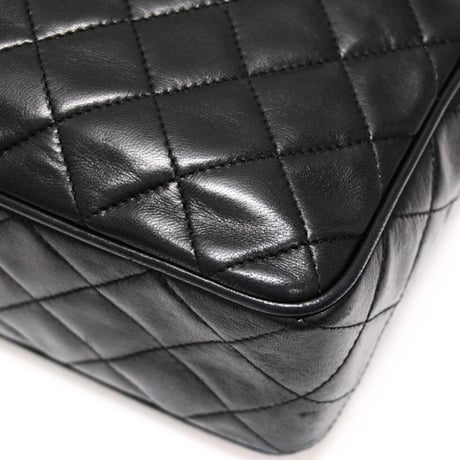 CHANEL Camera Bag with Fringe Charm Quilted Lambskin Black #75168