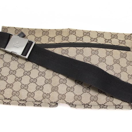 GUCCI Belt Bag GG Canvas Brown #73894