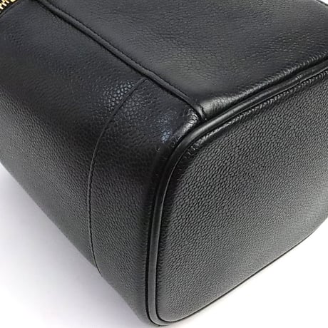 CHANEL CC Logo Vanity Bag Caviar Black #19343