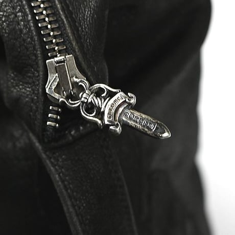 Chrome Hearts Lelo Flannie Patch Shoulder Bag Destroyed Leather Black Rhodium #103535