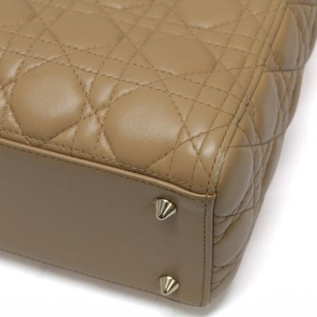 Christian Dior Medium Lady Dior Handbag Cannage Leather Beige #74999