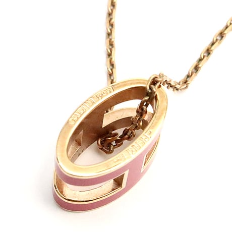 HERMES Mini Pop H Pendant Necklace Gold-toned #18586