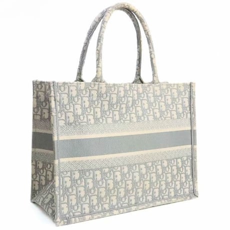 Christian Dior Medium Book Tote Bag Oblique Canvas Gray #19292
