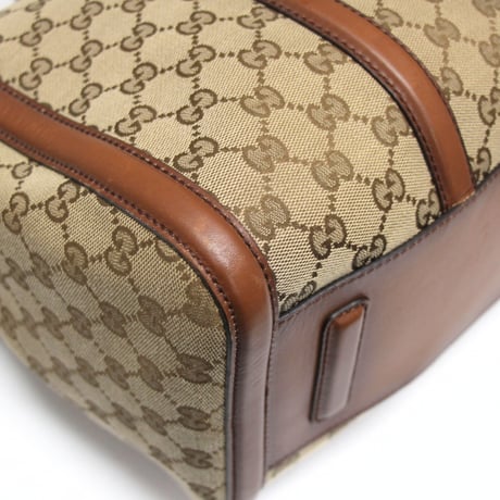 GUCCI Lady Web Boston Bag GG Canvas Beige Brown #73884
