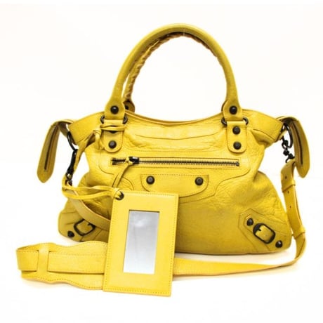 BALENCIAGA Town Shoulder Bag Leather Yellow ＃75184