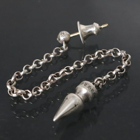 Chrome Hearts Spike Roll Chain Drop Earring  #30944