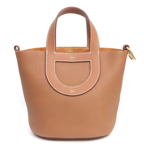 HERMES In-The-Loop 18 Handbag Taurillion Clemence Leather Gold ＃19401