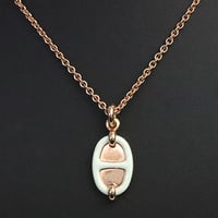 HERMES Mini Maillon PM Necklace Rose Gold-toned ＃19239