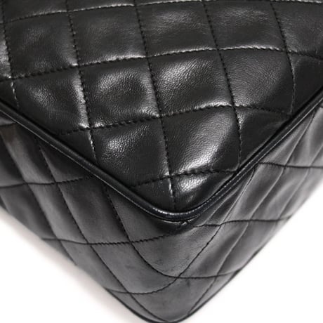 CHANEL Camera Bag with Fringe Charm Quilted Lambskin Black #75168