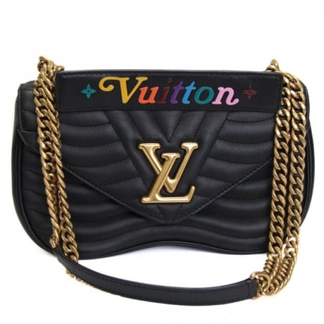 Louis Vuitton New Wave PM Shoulder Bag Quilted Leather Black M51498 #74221