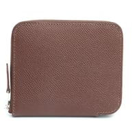HERMES Azap Compact Silk'In Wallet Epsom Leather Rouge Sellier #18839