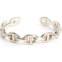 HERMES Chaine d'Ancre Enchainee SH Bangle Bracelet Sterling Silver 925 #19236